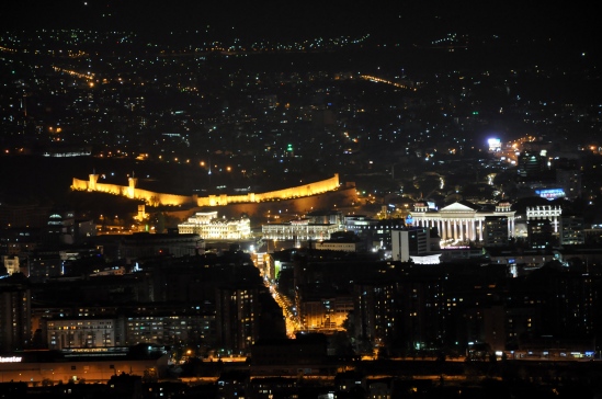 El centro de Skopje desde la montaña de Vodno
